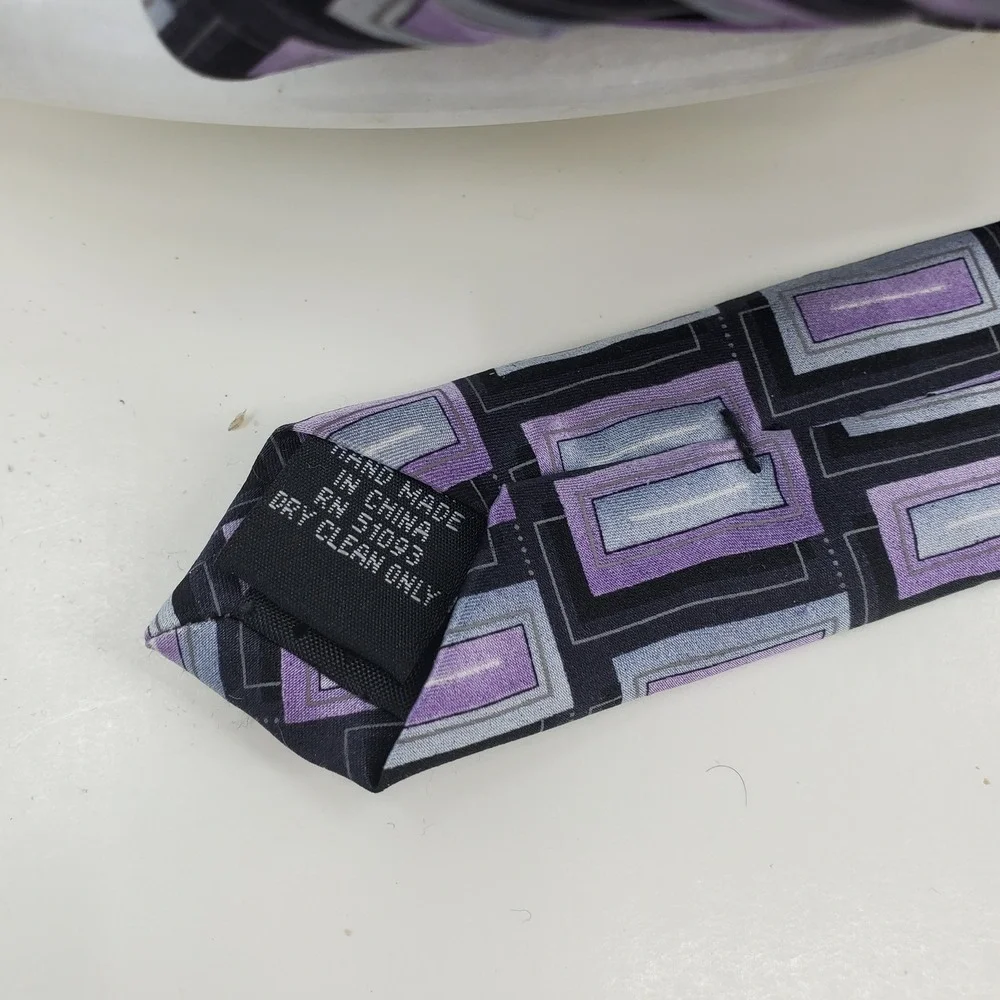 Stafford Stacy Adams‎ Rossi Man Necktie Lot 3 Ties 1 Pocket Square Blue Purple